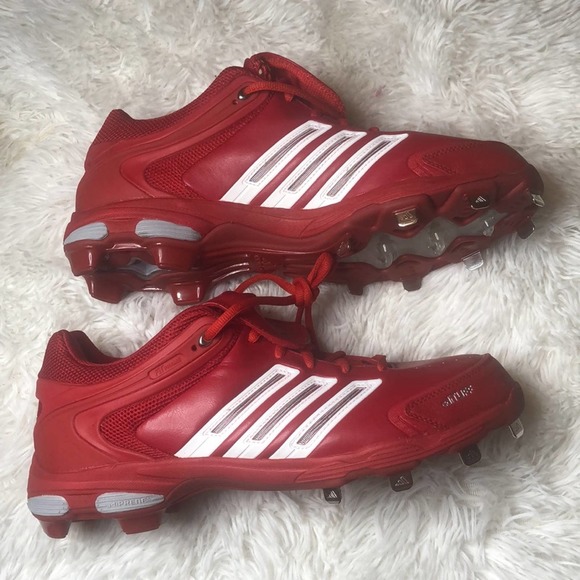 Adidas Diamond King Men\'s Size 10 Baseball Cleats Shoes Sneakers Red& White main image 5